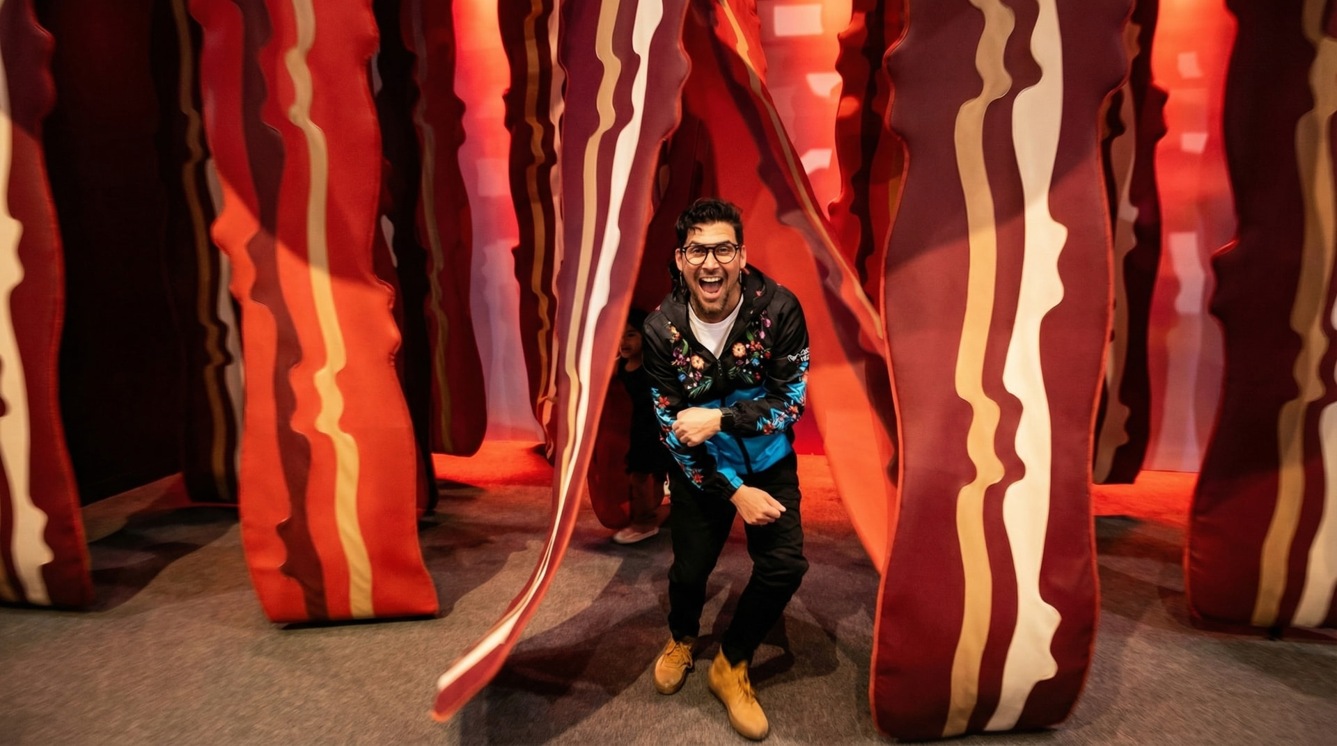 Brian Scharf in the bacon forest at Future of Food